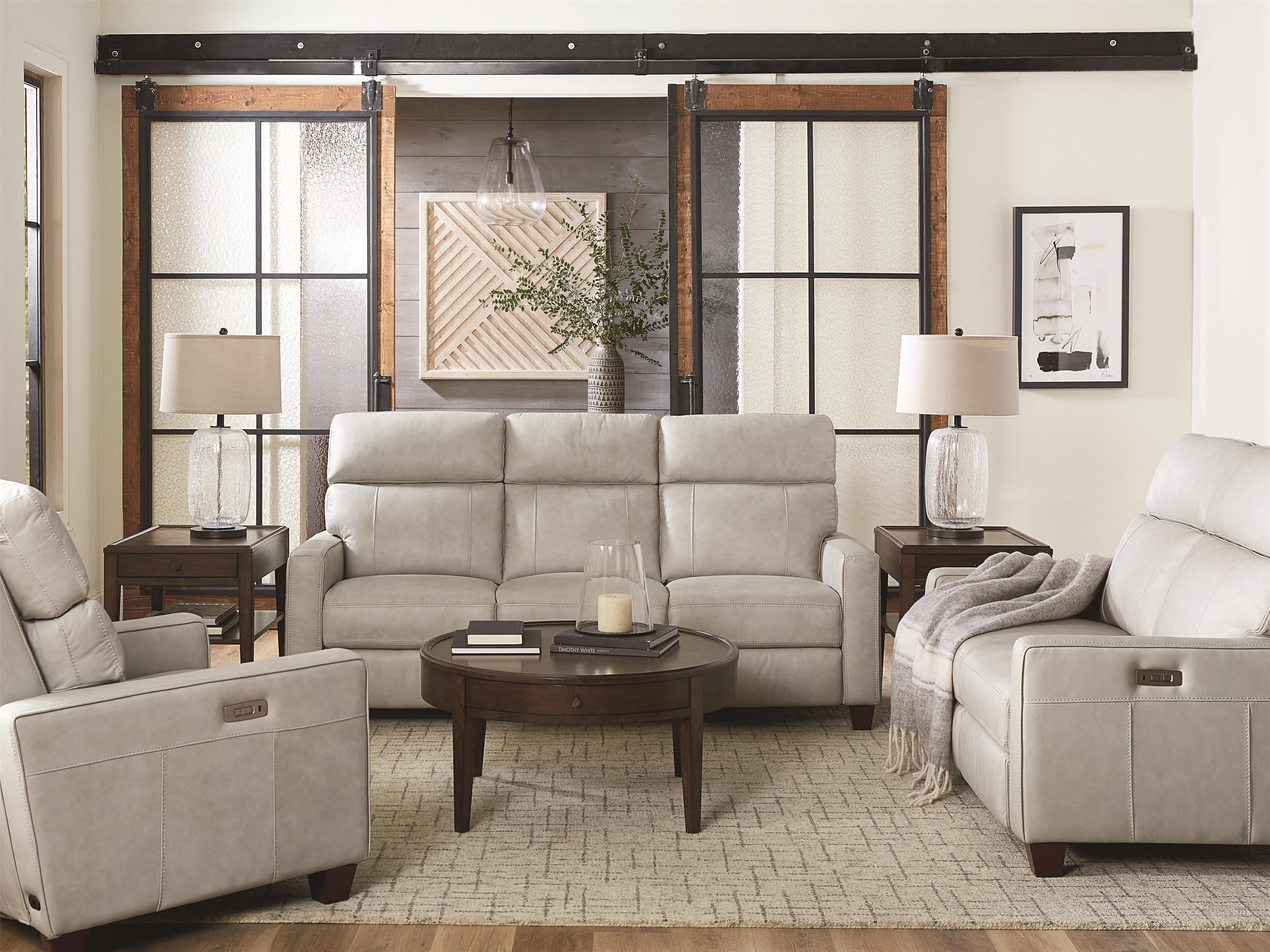 Bassett Club Level Tompkins 3742 P42A Leather Power Reclining Loveseat w Power Tilt Headrest Simon s Furniture Reclining Loveseats
